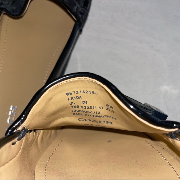 Coach Frida Women's Size 7.5B Signature Logo Black US Flats Slip On Loafers - Picture 5 of 5